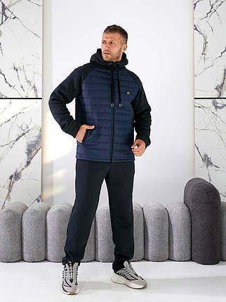 Чоловічий спортивний костюм на флісі синій великого розміру Розміри: 48.50. 52. 54. 56. 58., фото 1