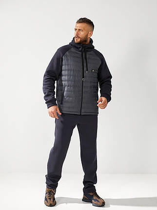 Чоловічий спортивний костюм на флісі графіт великого розміру Розміри: 48.50. 52. 54. 56. 58., фото 1