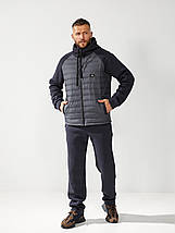 Чоловічий спортивний костюм на флісі графіт великого розміру Розміри: 48.50. 52. 54. 56. 58., фото 5