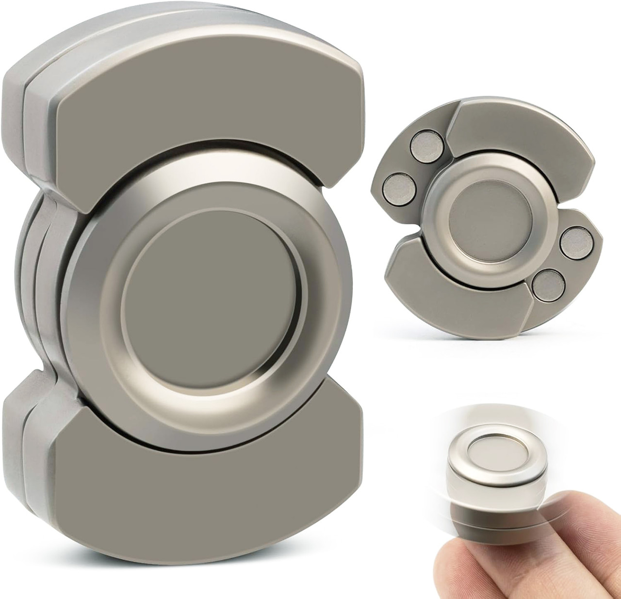 Антистрес Mini EDC Toy 3 в 1 Спіннер, Магнітний Слайдер, Клікер колір Срібло (01563)