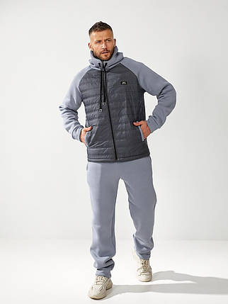 Чоловічий спортивний костюм на флісі сірий великого розміру Розміри: 48.50. 52. 54. 56. 58., фото 1