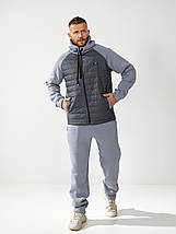 Чоловічий спортивний костюм на флісі сірий великого розміру Розміри: 48.50. 52. 54. 56. 58., фото 2