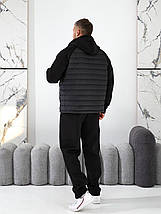 Чоловічий спортивний костюм на флісі чорний великого розміру Розміри: 48.50. 52. 54. 56. 58., фото 5