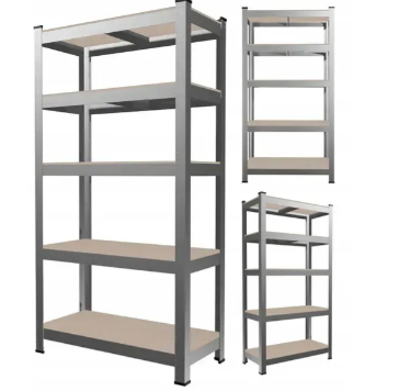 Стелаж металевий (180 x 90 x 30 см) 5 полиць, Сірий, фото 1