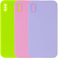Чохол Silicone Case Square Full Camera Protective (AA) NOLOGO для Apple iPhone X / XS (5.8")