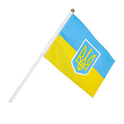 Прапор України-Герб 14*21 см з паличкою