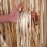 Фольгована шторка золотий сатин 1*2 метри Китай