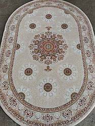 Килим акриловий овальний 2x4 Туреччина бежевий високоплотний