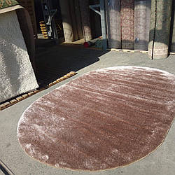 Килим високоворсний бежевий 3х4 Туреччина овальний