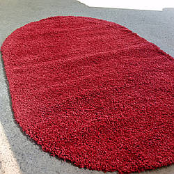 Килим червоний ворсистий 1.5x3 Туреччина овал