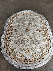 Килим класичний білий 160х230 Туреччина овальний