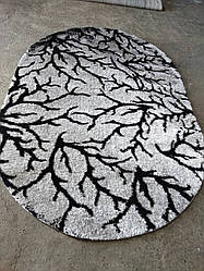 Килим ворсистий овал сірий 0.7х1.1 Туреччина