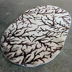 Килим бежевий овальний 1х2 Туреччина ворсистий