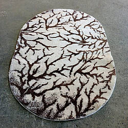 Килим бежевий овальний 0.8х1.5 Туреччина ворсистий