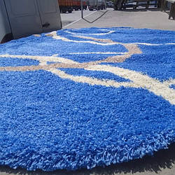 Килим ворсистий синій 2.5х2.5 Туреччина круг