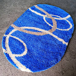 Килим синій овальний 3х4 Туреччина високоворсний