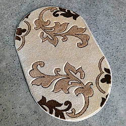 Килим бежевий овальний 1х1.5 Туреччина рельєфний