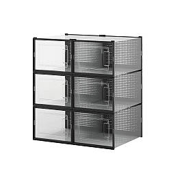 Комплект коробок боксів Luminaria SHOE BOX BLACK/CLEAR розмір М (6шт) 250x350x192 мм чорні органайзери для зберігання взуття