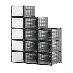 Комплект коробок боксів Luminaria SHOE BOX BLACK/CLEAR розмір М (6шт) 250x350x192 мм чорні органайзери для зберігання взуття