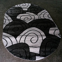 Килим ворсистий сірий 2x3 Туреччина овальний