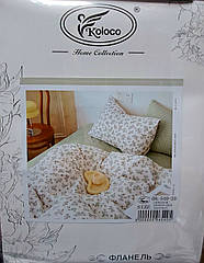 Постільна білизна фланелева, двоспальна, простирадло на резинці (ПБ79)