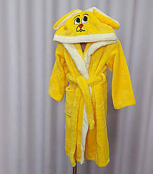 Дитячий махровий халат «Зайчик» на запах з вушками (4-6 років)