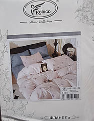 Постільна білизна фланелева, двоспальна, простирадло на резинці (ПБ75)