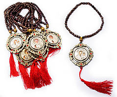 Красиві дерев'яні чотки з іконами