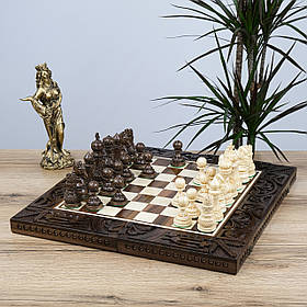 Нарди шахи з натурального дерева ручної роботи | Подарок шанувальнику інтелектуальних ігор