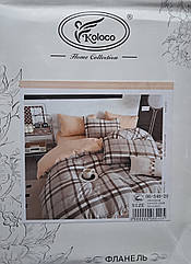 Постільна білизна фланелева, двоспальна, простирадло на резинці (ПБ80)