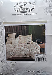 Постільна білизна фланелева, двоспальна, простирадло на резинці (ПБ61)