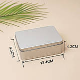 Металева коробочка для зберігання предметів Коробка-контейнер для прикрас та рукоділля 12,4*9,3*4,2см, фото 2