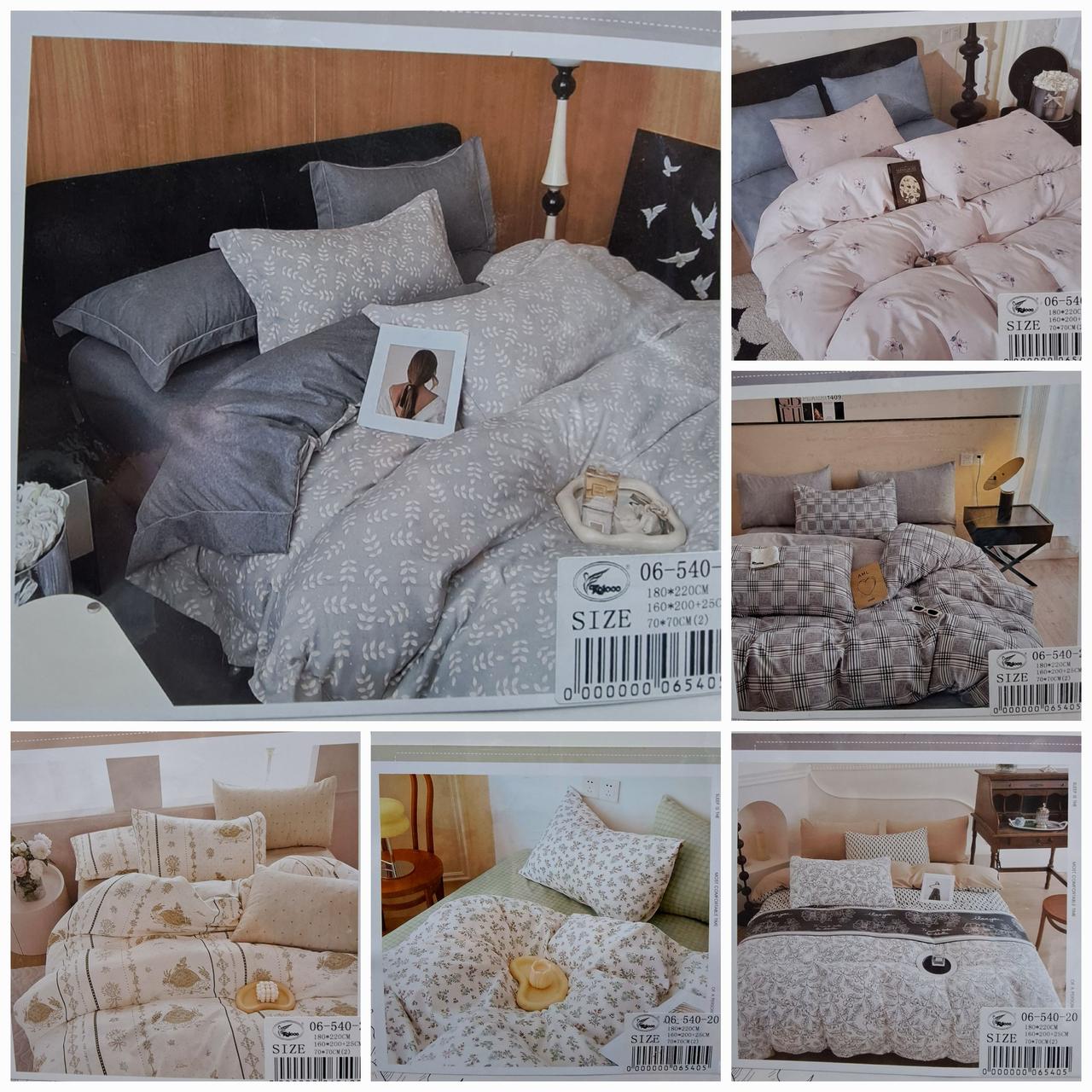 Постільна білизна фланелева, двоспальна, простирадло на резинці Асорті(ПБ78), фото 1