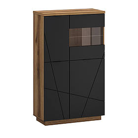 Вітрина низька Orient C для вітальні делано темний/чорний софттач