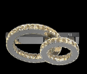 Світлодіодна люстра 72ват 49см в хромі кришталева на пульті керування 227672