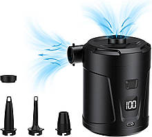 Електричний повітряний насос EAFC для надувних плавок, портативний насос для повітряних матраців ємністю 5000 мА·год із 4 насадкам