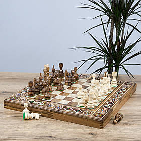 Дерев'яні шахи + нарди ручної роботи на подарунок шефу, директору, керівнику