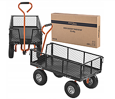 Садовий транспортний візок  Kraft&Dele KD3126 вантажопідйомність 400 кг чорний 125 л  для саду городу та  будівельних робіт.