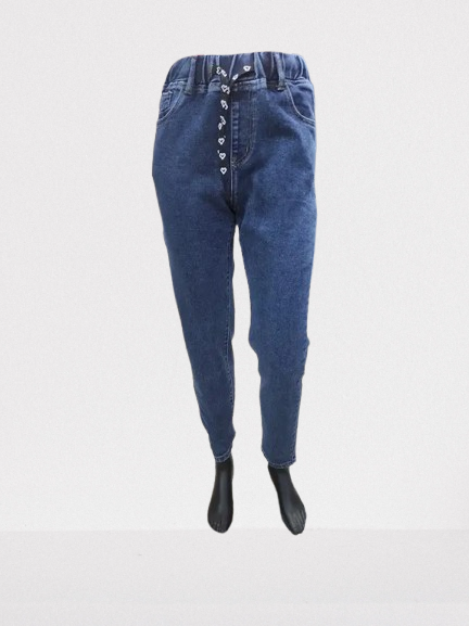 Джинси жіночі стрейч пояс резинка зручні щільні 28 сині, фото 1