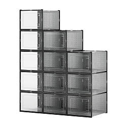 Комплект коробок боксів Luminaria SHOE BOX BLACK/CLEAR розмір L (12 шт.) 280x360x216 мм чорні органайзери для зберігання взуття
