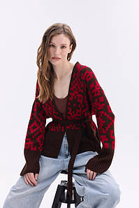 Кардиган "Лія" (шоколад,червоний)