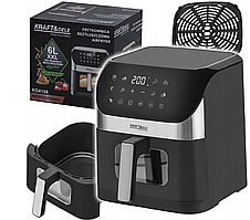 Аерофритниця аерогриль Kraft&Dele KD4108, 6 л фритюрниця без олії, 2000 Вт, LED дисплей 10 програм