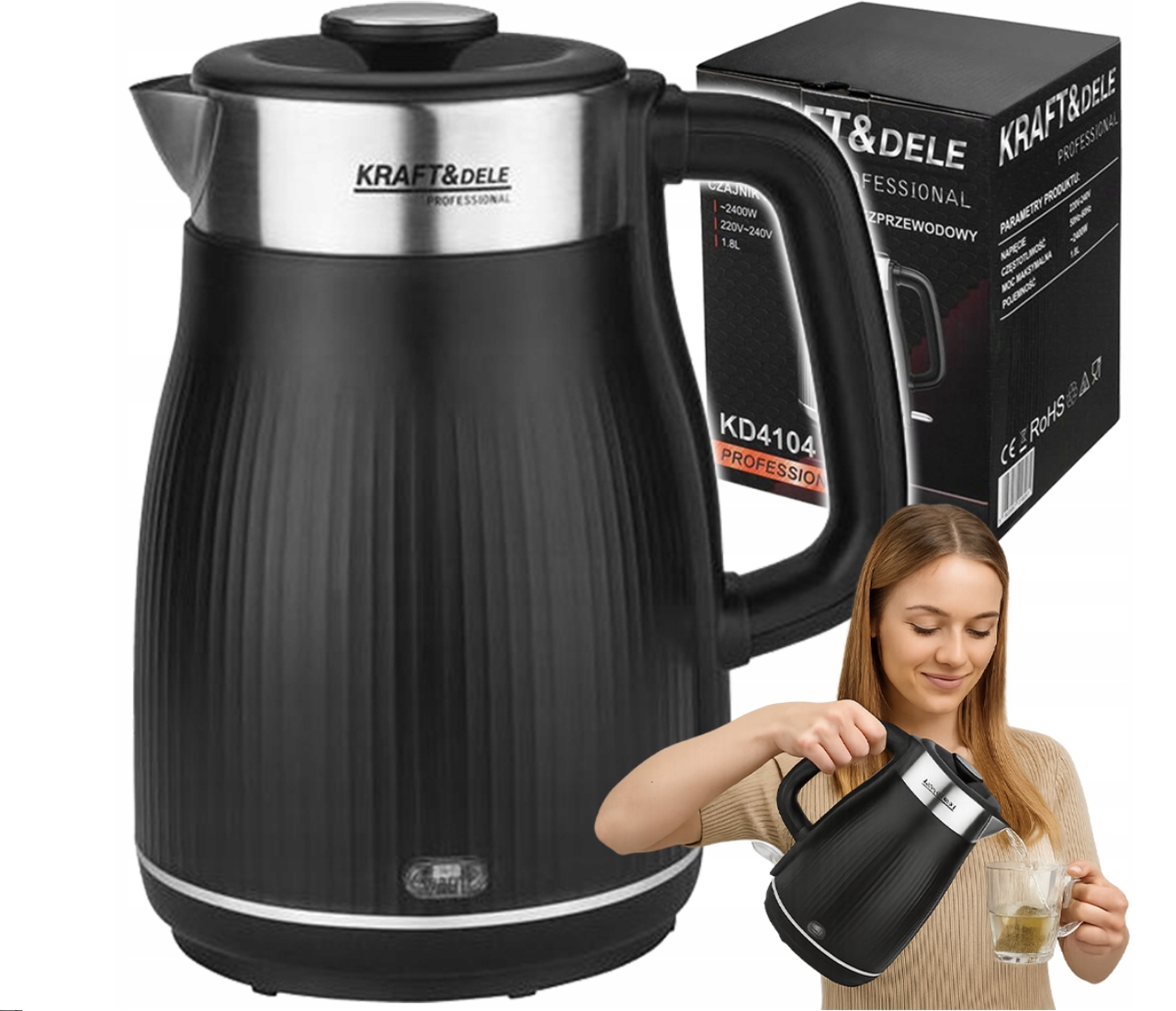 Електричний чайник 2400 Вт 1,8 л Kraft&Dele KD4104