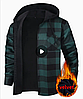 Чоловіча зимова куртка-сорочка з капюшоном у клітинку Green, фото 6