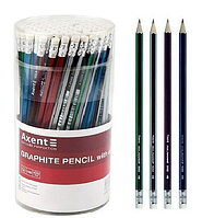 Олівець графітний Axent 9002-А, НВ корпус металік