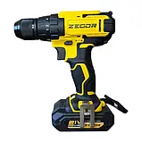 Акумуляторний шуруповерт-дриль Li-Ion 21 В 2х2 Ач Zegor CDP-21 акумуляторний шуруповерт з металевим патроном, фото 4
