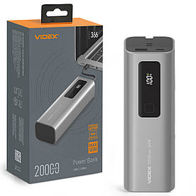 Повербанк VIDEX VPB-366 20000mAh 165W з LED-дисплеєм, PD100W та надшвидкою зарядкою