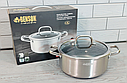 Каструля з кришкою Benson BN-437 (4.7л/24см) з нержавіючої сталі, фото 2