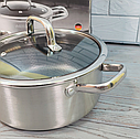 Каструля з кришкою Benson BN-437 (4.7л/24см) з нержавіючої сталі, фото 8