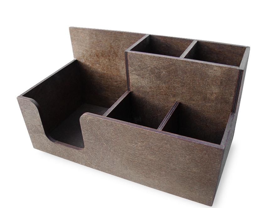 Барний органайзер ВИСОКИЙ 30х14х16 см, коричневий